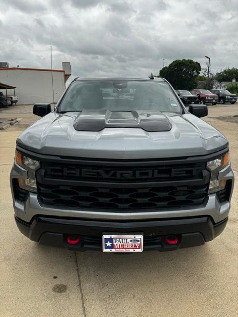2024 Sterling Gray Metallic /Jet Black Chevrolet Silverado 1500 Custom Trail Boss (3GCPDCEK6RG) with an 2.7L I4 Turbocharged DOHC 16V LEV3-SULEV30 310hp engine, Automatic transmission, located at 1105 E Mulberry, Kaufman, TX, 75142, (972) 962-2151, 32.589550, -96.300926 - Sterling Gray Metallic 2024 Chevrolet Silverado 1500 4D Crew Cab Custom Trail Boss 4WD 8-Speed Automatic 2.7L I4 Turbocharged DOHC 16V LEV3-SULEV30 310hp Tow Hitch, Pass Through Rear Split Bench Seat, 8-Speed Automatic, 4WD, Jet Black Cloth.<br><br><br>Please call Paul Murrey Ford Inc. In Kaufman Te - Photo#6