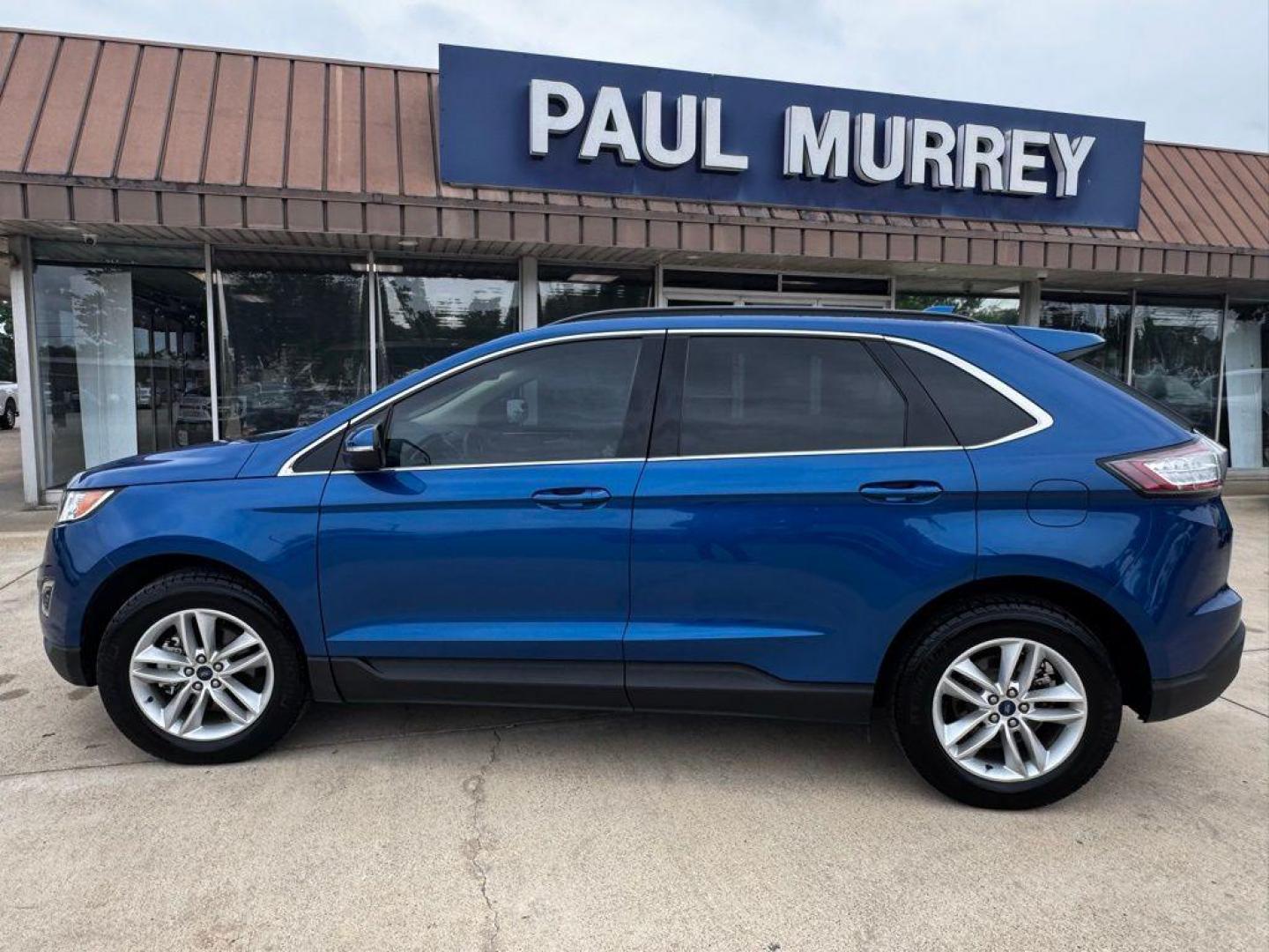 2018 Lightning Blue /Dune Ford Edge SEL (2FMPK3J90JB) with an EcoBoost 2.0L I4 GTDi DOHC Turbocharged VCT engine, Automatic transmission, located at 1105 E Mulberry, Kaufman, TX, 75142, (972) 962-2151, 32.589550, -96.300926 - Lightning Blue 2018 Ford Edge 4D Sport Utility SEL FWD 6-Speed Automatic EcoBoost 2.0L I4 GTDi DOHC Turbocharged VCT<br><br><br>Recent Arrival! 20/29 City/Highway MPG<br><br>Awards:<br> * 2018 KBB.com Brand Image Awards * 2018 KBB.com 10 Most Awarded Brands<br>Please call Paul Murrey Ford Inc. In - Photo#0