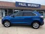 2018 Lightning Blue /Dune Ford Edge SEL (2FMPK3J90JB) with an EcoBoost 2.0L I4 GTDi DOHC Turbocharged VCT engine, Automatic transmission, located at 1105 E Mulberry, Kaufman, TX, 75142, (972) 962-2151, 32.589550, -96.300926 - Lightning Blue 2018 Ford Edge 4D Sport Utility SEL FWD 6-Speed Automatic EcoBoost 2.0L I4 GTDi DOHC Turbocharged VCT<br><br><br>Recent Arrival! 20/29 City/Highway MPG<br><br>Awards:<br> * 2018 KBB.com Brand Image Awards * 2018 KBB.com 10 Most Awarded Brands<br>Please call Paul Murrey Ford Inc. In - Photo#0