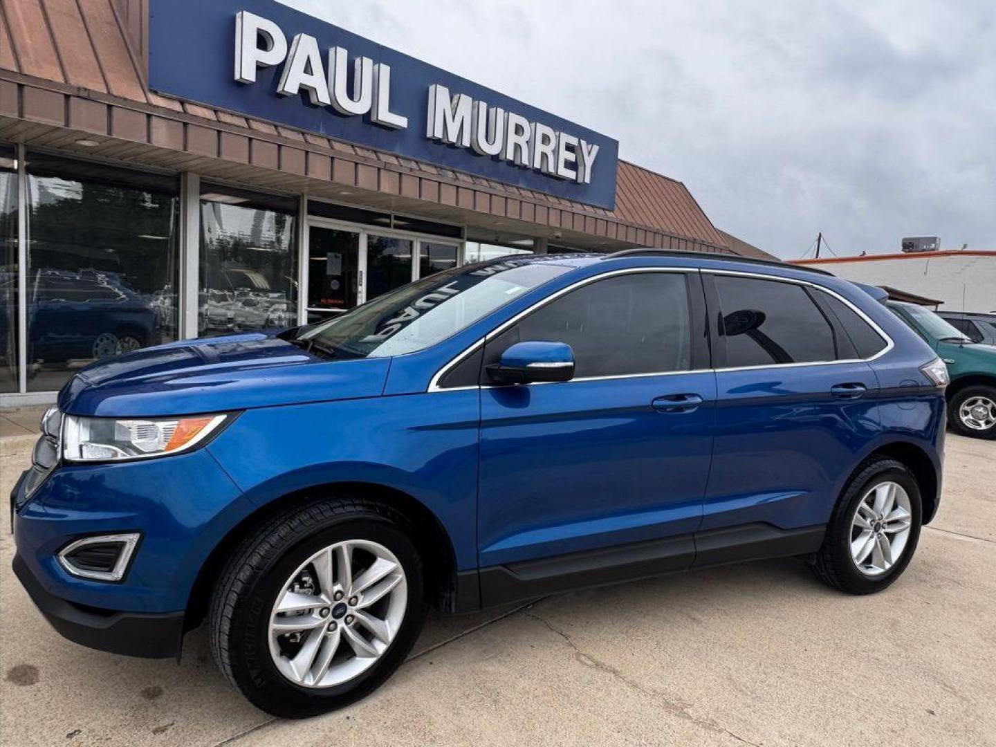 2018 Lightning Blue /Dune Ford Edge SEL (2FMPK3J90JB) with an EcoBoost 2.0L I4 GTDi DOHC Turbocharged VCT engine, Automatic transmission, located at 1105 E Mulberry, Kaufman, TX, 75142, (972) 962-2151, 32.589550, -96.300926 - Lightning Blue 2018 Ford Edge 4D Sport Utility SEL FWD 6-Speed Automatic EcoBoost 2.0L I4 GTDi DOHC Turbocharged VCT<br><br><br>Recent Arrival! 20/29 City/Highway MPG<br><br>Awards:<br> * 2018 KBB.com Brand Image Awards * 2018 KBB.com 10 Most Awarded Brands<br>Please call Paul Murrey Ford Inc. In - Photo#1