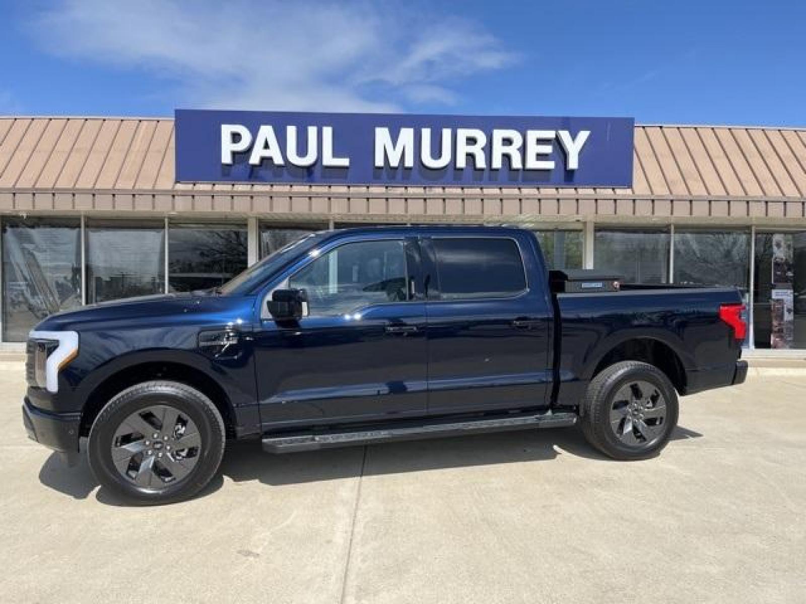 2023 Antimatter Blue Metallic /Black Ford F-150 Lightning Lariat (1FT6W1EVXPW) with an Electric ZEV 426hp engine, Automatic transmission, located at 1105 E Mulberry, Kaufman, TX, 75142, (972) 962-2151, 32.589550, -96.300926 - Antimatter Blue Metallic 2023 Ford F-150 Lightning 4D Crew Cab Lariat AWD Single-Speed Automatic Electric ZEV 426hp<br><br>78/63 City/Highway MPG<br><br><br>Please call Paul Murrey Ford Inc. In Kaufman Texas A Family Dealership Since 1952 Serving the Dallas Fort Worth and East Texas areas for over 7 - Photo #0