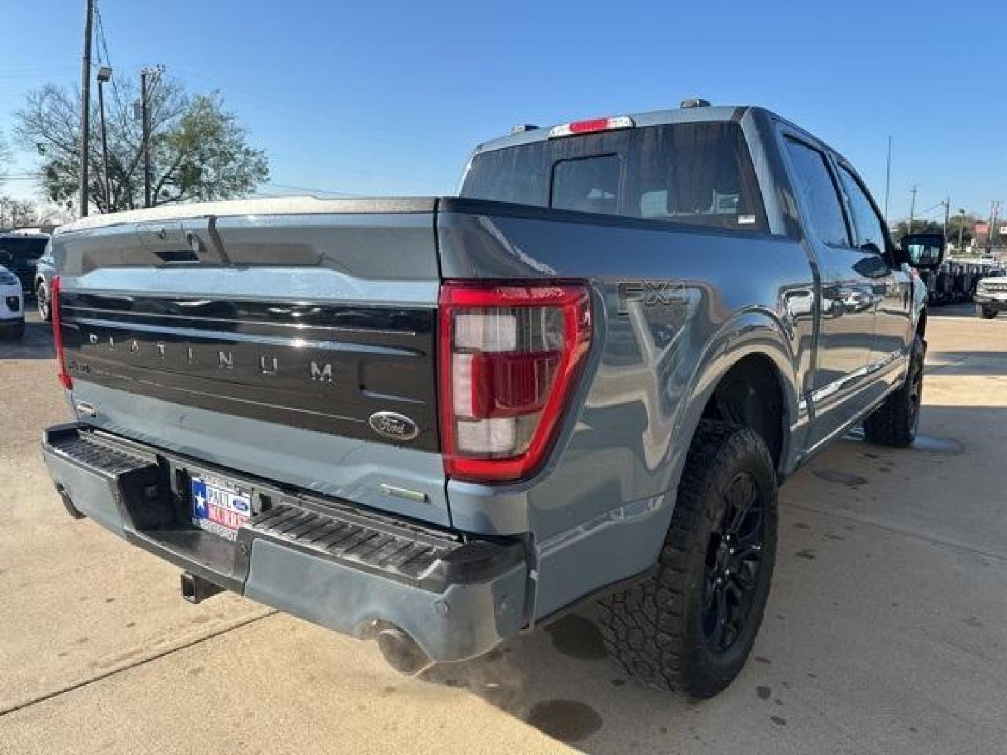 2023 Azure Gray Metallic /Black Ford F-150 Platinum (1FTFW1E8XPF) with an 3.5L V6 EcoBoost engine, Automatic transmission, located at 1105 E Mulberry, Kaufman, TX, 75142, (972) 962-2151, 32.589550, -96.300926 - Azure Gray Metallic 2023 Ford F-150 4D SuperCrew Platinum 4WD 10-Speed Automatic 3.5L V6 EcoBoost 4WD.<br><br><br>Recent Arrival!<br><br><br>Please call Paul Murrey Ford Inc. In Kaufman Texas A Family Dealership Since 1952 Serving the Dallas Fort Worth and East Texas areas for over 70 years. Please - Photo#4