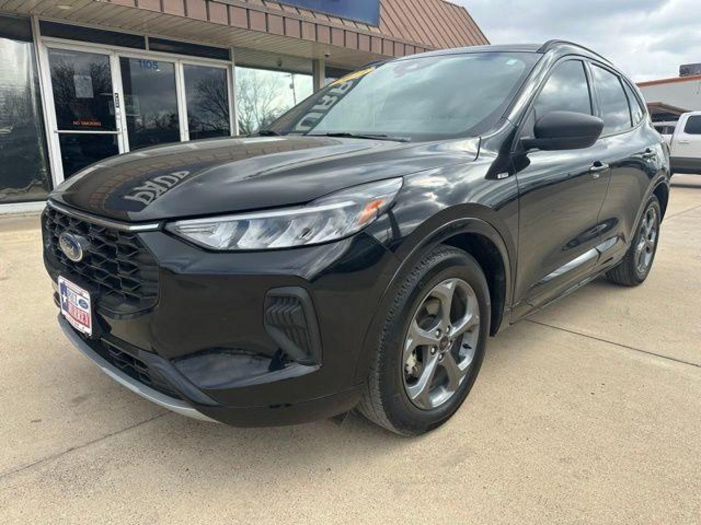 2023 Agate Black Metallic /Ebony With Red Stitching Ford Escape ST-Line (1FMCU0MN4PU) with an 1.5L EcoBoost engine, Automatic transmission, located at 1105 E Mulberry, Kaufman, TX, 75142, (972) 962-2151, 32.589550, -96.300926 - Agate Black Metallic 2023 Ford Escape 4D Sport Utility ST-Line FWD 8-Speed Automatic 1.5L EcoBoost<br><br><br>27/34 City/Highway MPG<br><br><br>Please call Paul Murrey Ford Inc. In Kaufman Texas A Family Dealership Since 1952 Serving the Dallas Fort Worth and East Texas areas for over 70 years. Plea - Photo#1