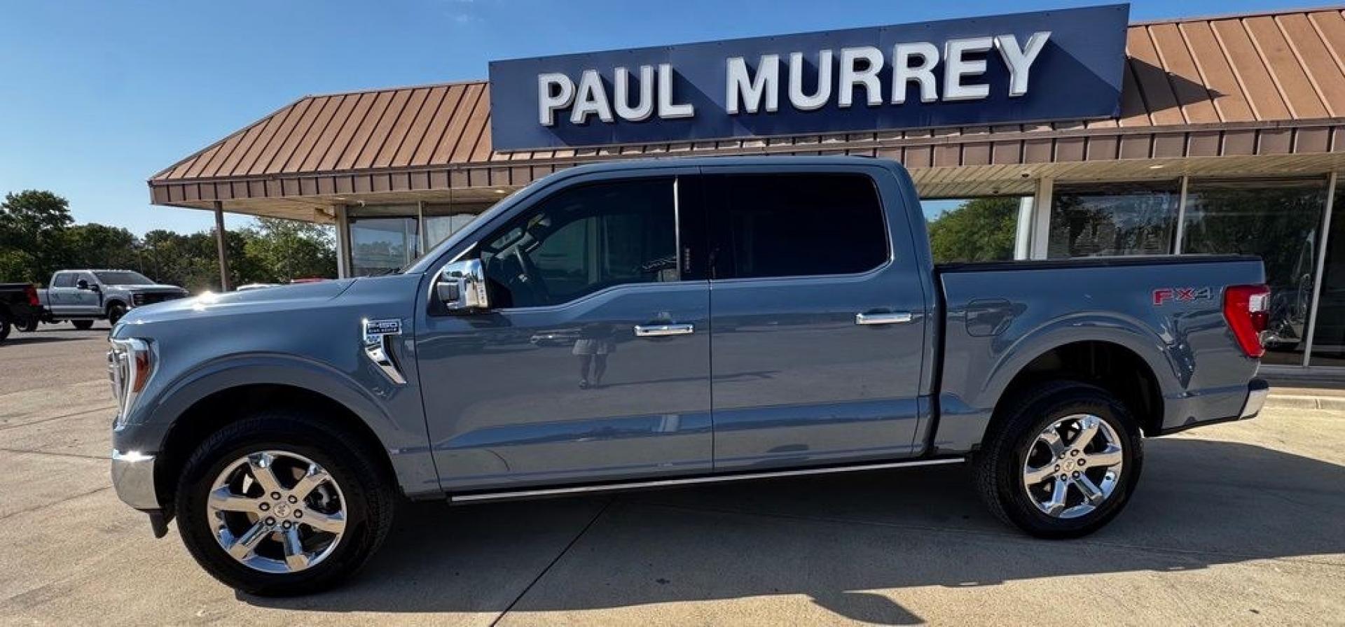 2023 Azure Gray Metallic /Java Ford F-150 King Ranch (1FTFW1E82PF) with an 3.5L V6 EcoBoost engine, Automatic transmission, located at 1105 E Mulberry, Kaufman, TX, 75142, (972) 962-2151, 32.589550, -96.300926 - Azure Gray Metallic 2023 Ford F-150 4D SuperCrew King Ranch 4WD 10-Speed Automatic 3.5L V6 EcoBoost 4WD.<br><br><br>Recent Arrival! Odometer is 9636 miles below market average!<br><br><br>Please call Paul Murrey Ford Inc. In Kaufman Texas A Family Dealership Since 1952 Serving the Dallas Fort Worth- Photo#0