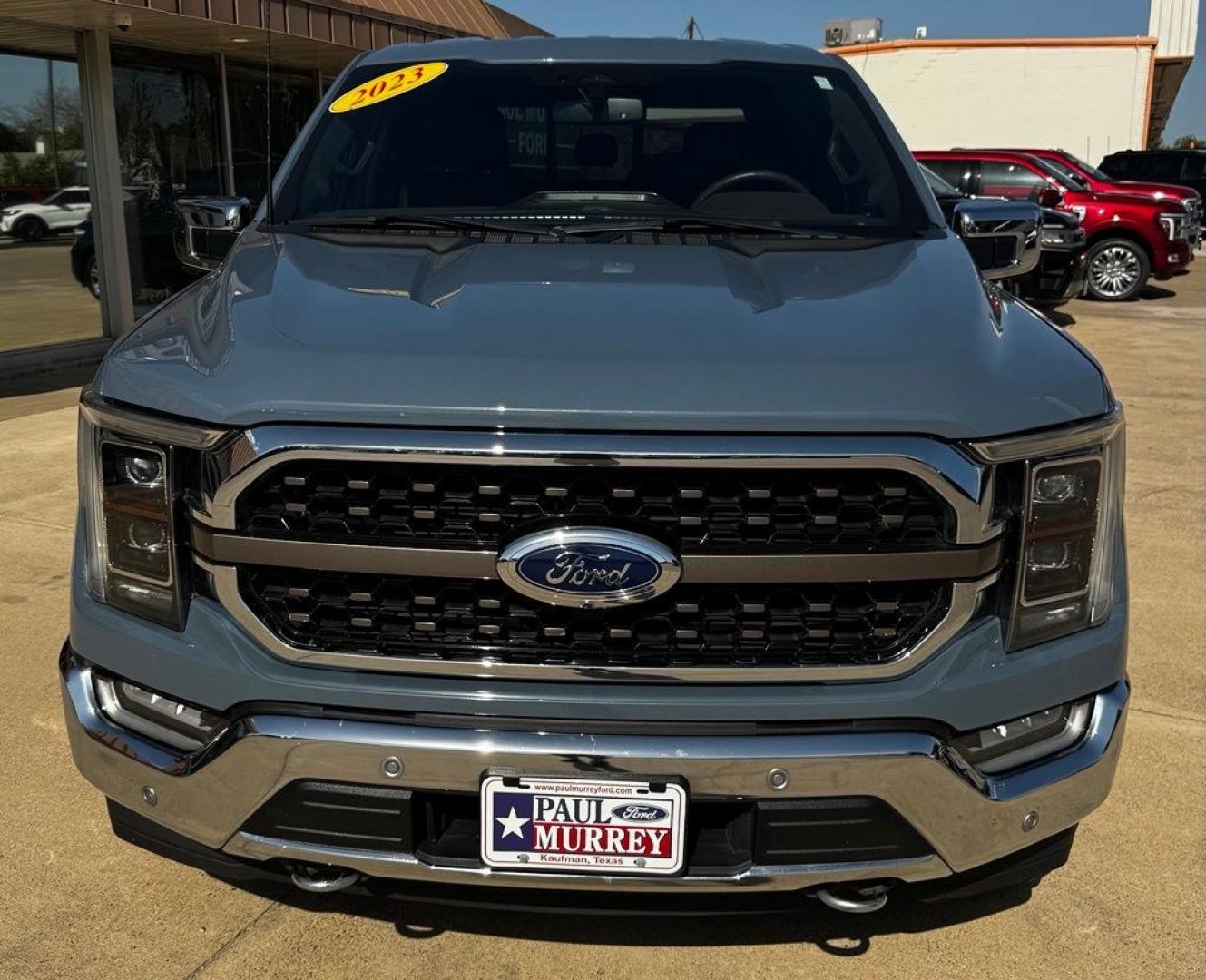 2023 Azure Gray Metallic /Java Ford F-150 King Ranch (1FTFW1E82PF) with an 3.5L V6 EcoBoost engine, Automatic transmission, located at 1105 E Mulberry, Kaufman, TX, 75142, (972) 962-2151, 32.589550, -96.300926 - Azure Gray Metallic 2023 Ford F-150 4D SuperCrew King Ranch 4WD 10-Speed Automatic 3.5L V6 EcoBoost 4WD.<br><br><br>Recent Arrival! Odometer is 9636 miles below market average!<br><br><br>Please call Paul Murrey Ford Inc. In Kaufman Texas A Family Dealership Since 1952 Serving the Dallas Fort Worth- Photo#3