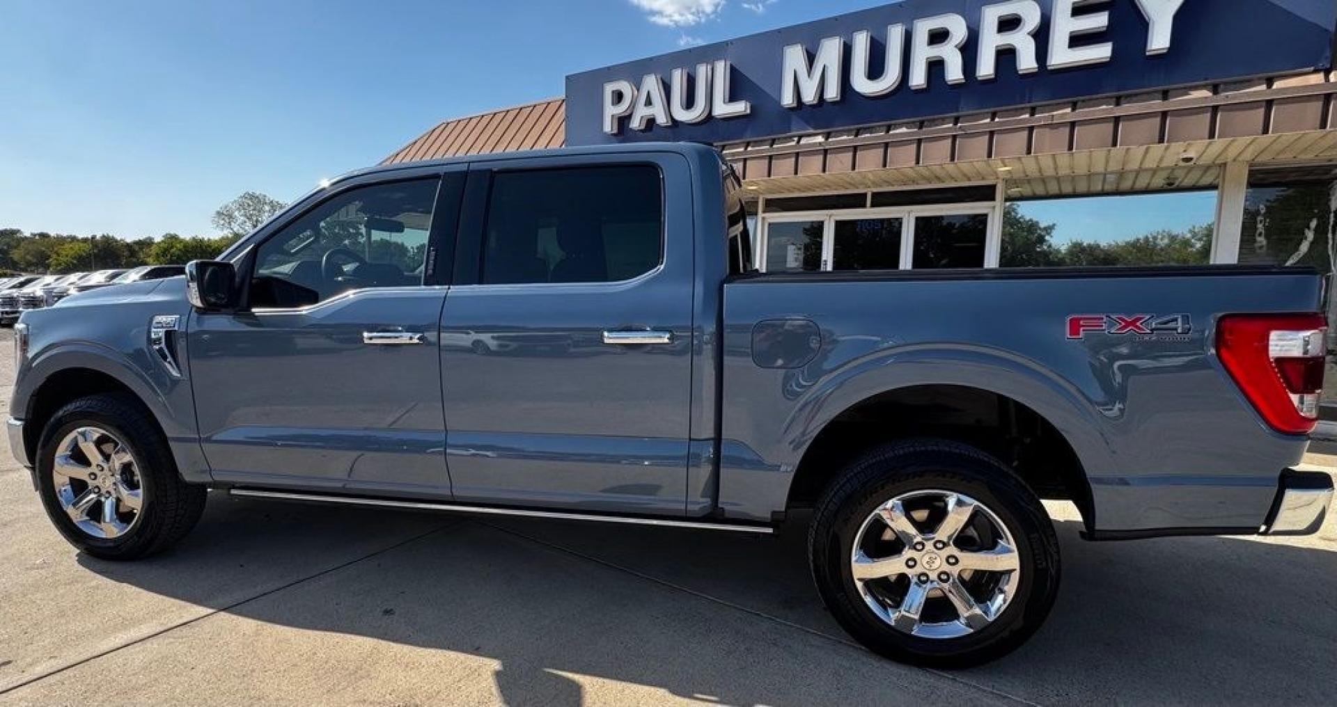 2023 Azure Gray Metallic /Java Ford F-150 King Ranch (1FTFW1E82PF) with an 3.5L V6 EcoBoost engine, Automatic transmission, located at 1105 E Mulberry, Kaufman, TX, 75142, (972) 962-2151, 32.589550, -96.300926 - Azure Gray Metallic 2023 Ford F-150 4D SuperCrew King Ranch 4WD 10-Speed Automatic 3.5L V6 EcoBoost 4WD.<br><br><br>Recent Arrival! Odometer is 9636 miles below market average!<br><br><br>Please call Paul Murrey Ford Inc. In Kaufman Texas A Family Dealership Since 1952 Serving the Dallas Fort Worth- Photo#4