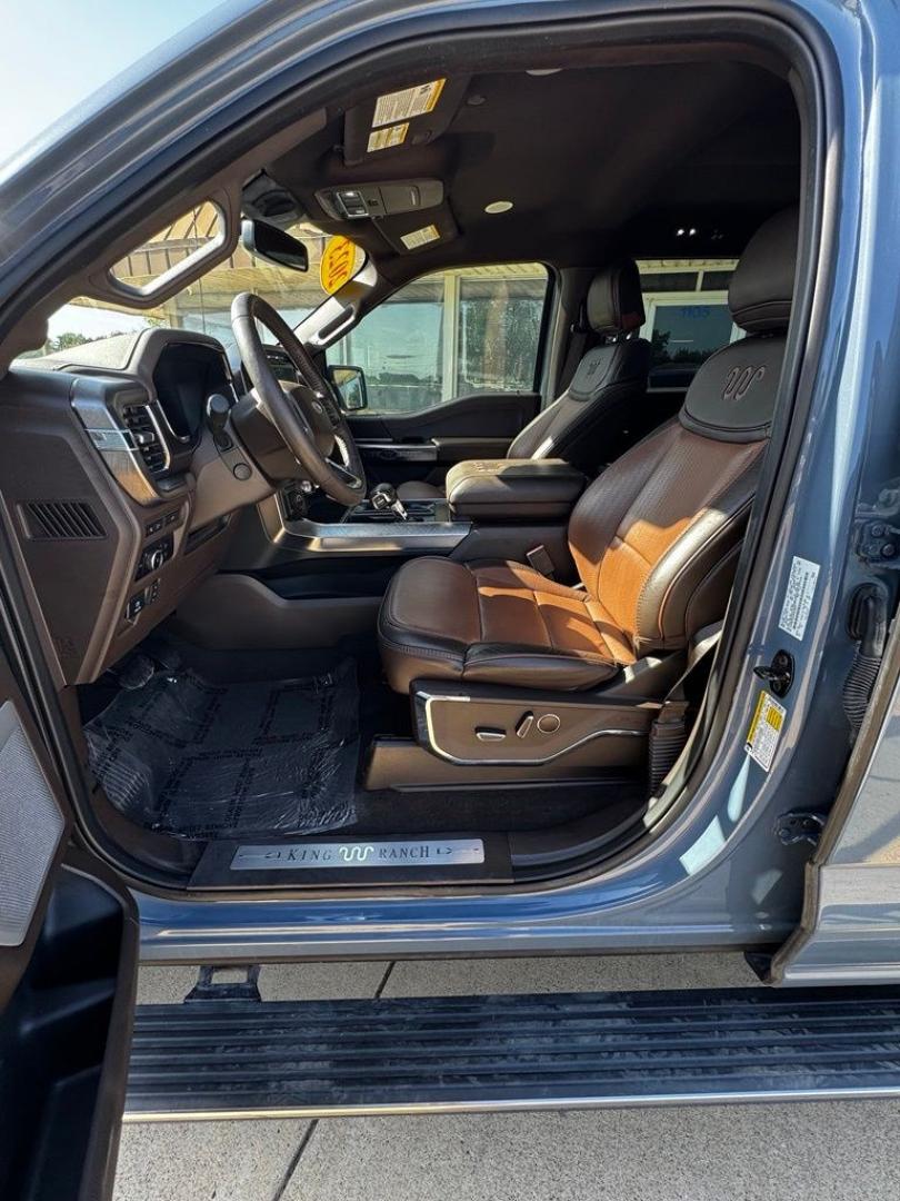 2023 Azure Gray Metallic /Java Ford F-150 King Ranch (1FTFW1E82PF) with an 3.5L V6 EcoBoost engine, Automatic transmission, located at 1105 E Mulberry, Kaufman, TX, 75142, (972) 962-2151, 32.589550, -96.300926 - Azure Gray Metallic 2023 Ford F-150 4D SuperCrew King Ranch 4WD 10-Speed Automatic 3.5L V6 EcoBoost 4WD.<br><br><br>Recent Arrival! Odometer is 9636 miles below market average!<br><br><br>Please call Paul Murrey Ford Inc. In Kaufman Texas A Family Dealership Since 1952 Serving the Dallas Fort Worth- Photo#14