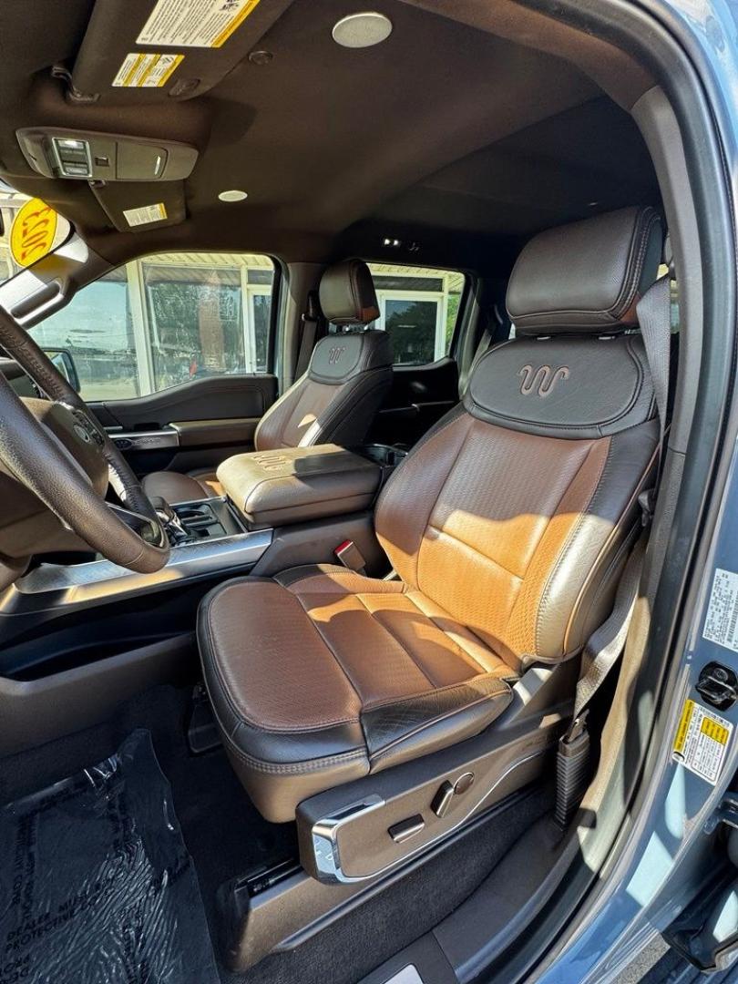 2023 Azure Gray Metallic /Java Ford F-150 King Ranch (1FTFW1E82PF) with an 3.5L V6 EcoBoost engine, Automatic transmission, located at 1105 E Mulberry, Kaufman, TX, 75142, (972) 962-2151, 32.589550, -96.300926 - Azure Gray Metallic 2023 Ford F-150 4D SuperCrew King Ranch 4WD 10-Speed Automatic 3.5L V6 EcoBoost 4WD.<br><br><br>Recent Arrival! Odometer is 9636 miles below market average!<br><br><br>Please call Paul Murrey Ford Inc. In Kaufman Texas A Family Dealership Since 1952 Serving the Dallas Fort Worth- Photo#15