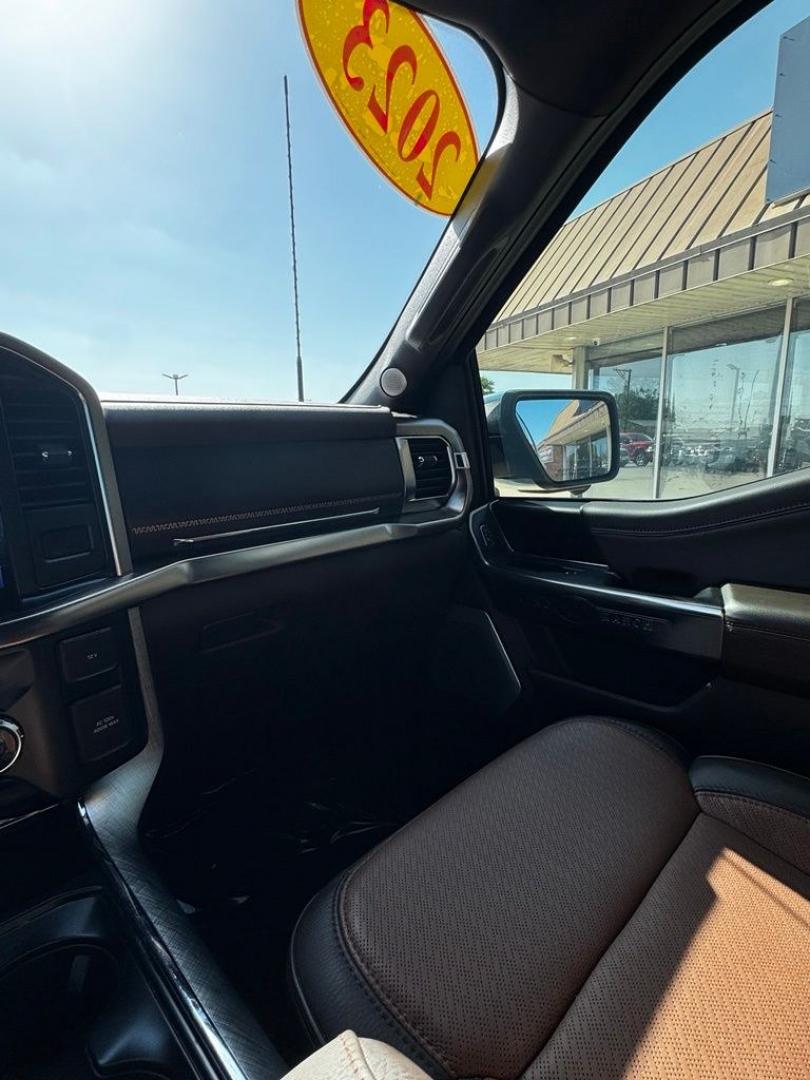 2023 Azure Gray Metallic /Java Ford F-150 King Ranch (1FTFW1E82PF) with an 3.5L V6 EcoBoost engine, Automatic transmission, located at 1105 E Mulberry, Kaufman, TX, 75142, (972) 962-2151, 32.589550, -96.300926 - Azure Gray Metallic 2023 Ford F-150 4D SuperCrew King Ranch 4WD 10-Speed Automatic 3.5L V6 EcoBoost 4WD.<br><br><br>Recent Arrival! Odometer is 9636 miles below market average!<br><br><br>Please call Paul Murrey Ford Inc. In Kaufman Texas A Family Dealership Since 1952 Serving the Dallas Fort Worth- Photo#25