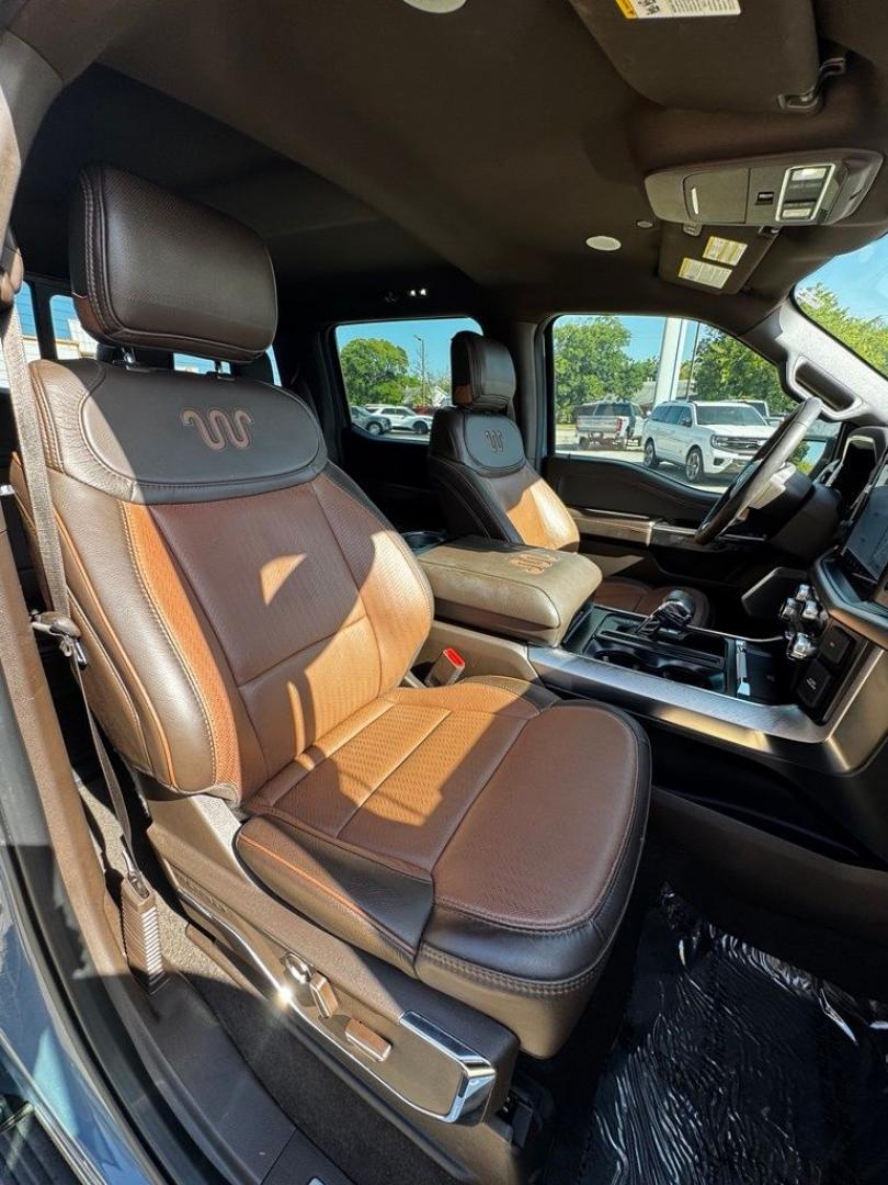 2023 Azure Gray Metallic /Java Ford F-150 King Ranch (1FTFW1E82PF) with an 3.5L V6 EcoBoost engine, Automatic transmission, located at 1105 E Mulberry, Kaufman, TX, 75142, (972) 962-2151, 32.589550, -96.300926 - Azure Gray Metallic 2023 Ford F-150 4D SuperCrew King Ranch 4WD 10-Speed Automatic 3.5L V6 EcoBoost 4WD.<br><br><br>Recent Arrival! Odometer is 9636 miles below market average!<br><br><br>Please call Paul Murrey Ford Inc. In Kaufman Texas A Family Dealership Since 1952 Serving the Dallas Fort Worth- Photo#35
