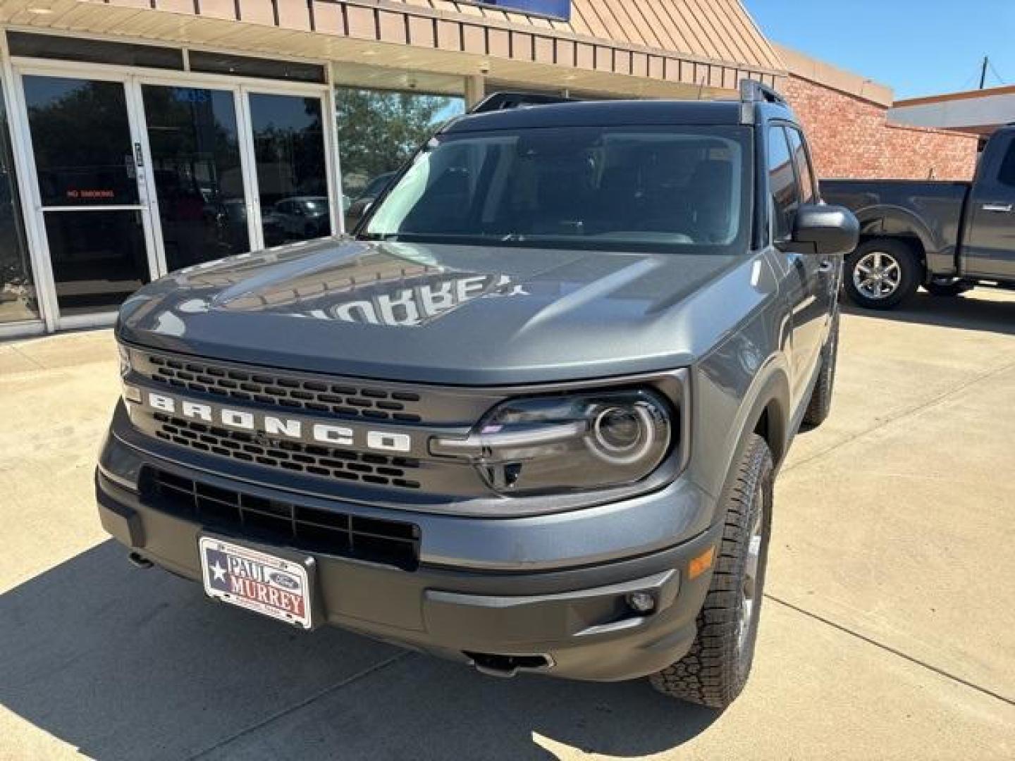 2024 Gray Metallic /Ebony/Area 51 Ford Bronco Sport Badlands (3FMCR9D97RR) with an EcoBoost 2.0L I4 GTDi DOHC Turbocharged VCT engine, Automatic transmission, located at 1105 E Mulberry, Kaufman, TX, 75142, (972) 962-2151, 32.589550, -96.300926 - Gray Metallic 2024 Ford Bronco Sport 4D Sport Utility Badlands 4WD 8-Speed Automatic EcoBoost 2.0L I4 GTDi DOHC Turbocharged VCT<br><br>21/26 City/Highway MPG<br><br><br>Please call Paul Murrey Ford Inc. In Kaufman Texas A Family Dealership Since 1952 Serving the Dallas Fort Worth and East Texas are - Photo#1