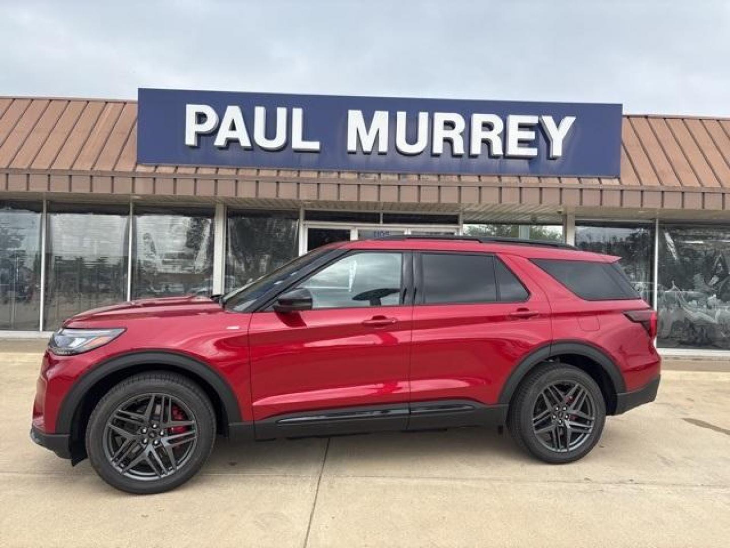 2025 Red Metallic /Onyx Ford Explorer ST-Line (1FMUK8KH9SG) with an 2.3L EcoBoost I-4 engine, Automatic transmission, located at 1105 E Mulberry, Kaufman, TX, 75142, (972) 962-2151, 32.589550, -96.300926 - Red Metallic 2025 Ford Explorer 4D Sport Utility ST-Line 4WD 10-Speed Automatic 2.3L EcoBoost I-4 4WD.<br><br>20/27 City/Highway MPG<br><br><br>Please call Paul Murrey Ford Inc. In Kaufman Texas A Family Dealership Since 1952 Serving the Dallas Fort Worth and East Texas areas for over 70 years. Plea - Photo#0