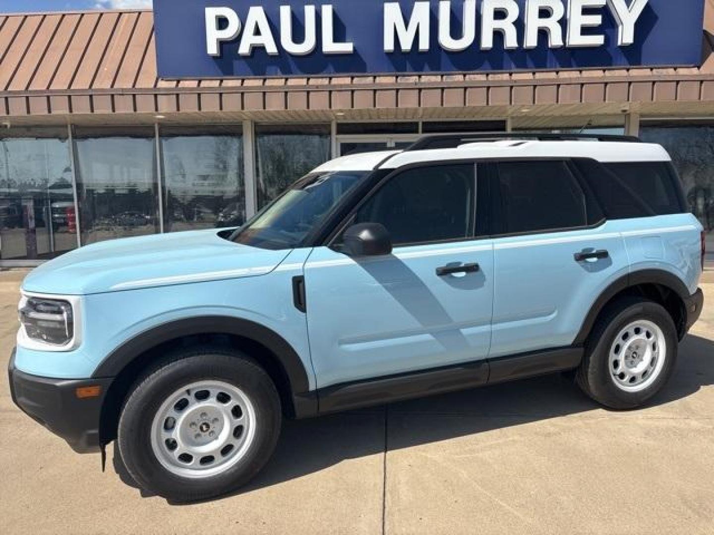 2025 Blue /Navy Pier Ford Bronco Sport Heritage (3FMCR9GN1SR) with an 1.5L EcoBoost engine, Automatic transmission, located at 1105 E Mulberry, Kaufman, TX, 75142, (972) 962-2151, 32.589550, -96.300926 - Robins Egg Blue 2025 Ford Bronco Sport 4D Sport Utility Heritage 4WD 8-Speed Automatic 1.5L EcoBoost<br><br>25/30 City/Highway MPG<br><br><br>Please call Paul Murrey Ford Inc. In Kaufman Texas A Family Dealership Since 1952 Serving the Dallas Fort Worth and East Texas areas for over 70 years. Please - Photo#2