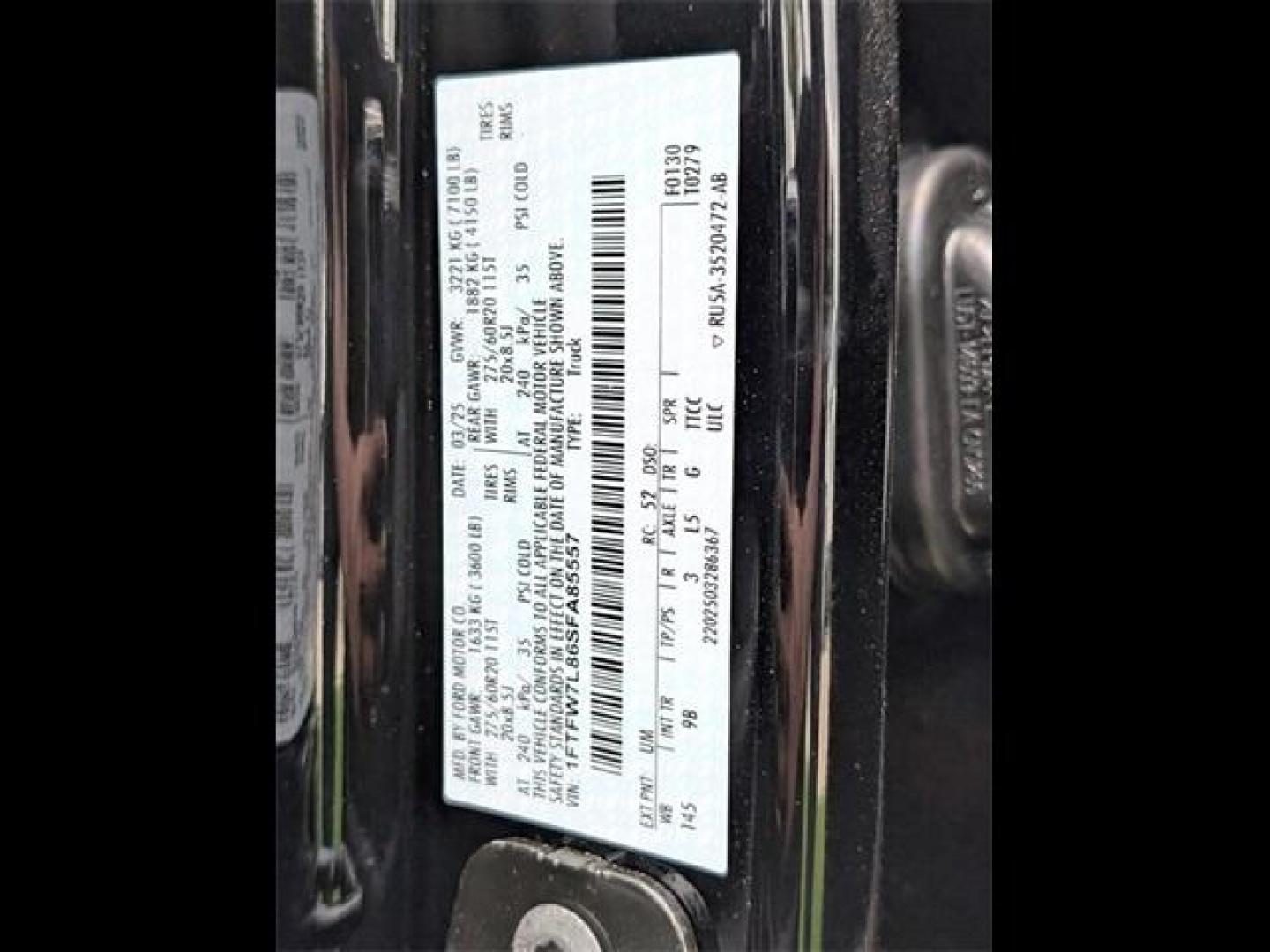 2025 Agate Black Metallic /Black Ford F-150 Platinum (1FTFW7L86SF) with an 3.5L V6 EcoBoost engine, Automatic transmission, located at 1105 E Mulberry, Kaufman, TX, 75142, (972) 962-2151, 32.589550, -96.300926 - Black Metallic 2025 Ford F-150 4D SuperCrew Platinum 4WD 10-Speed Automatic 3.5L V6 EcoBoost 4WD.<br><br>Recent Arrival!<br><br><br>Please call Paul Murrey Ford Inc. In Kaufman Texas A Family Dealership Since 1952 Serving the Dallas Fort Worth and East Texas areas for over 70 years. Please call 972- - Photo#26