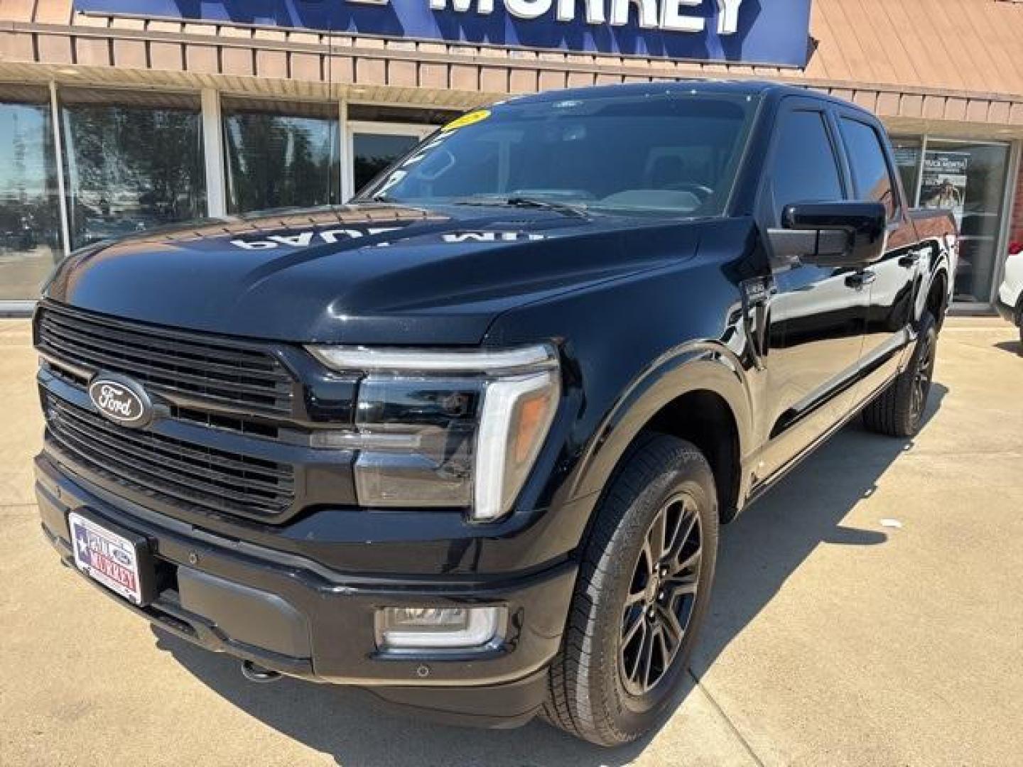 2025 Black Metallic /Blue Ford F-150 Platinum (1FTFW7L86SF) with an 3.5L V6 EcoBoost engine, Automatic transmission, located at 1105 E Mulberry, Kaufman, TX, 75142, (972) 962-2151, 32.589550, -96.300926 - Black Metallic 2025 Ford F-150 4D SuperCrew Platinum 4WD 10-Speed Automatic 3.5L V6 EcoBoost 4WD.<br><br><br>Odometer is 535 miles below market average!<br><br><br>Please call Paul Murrey Ford Inc. In Kaufman Texas A Family Dealership Since 1952 Serving the Dallas Fort Worth and East Texas areas for - Photo#1