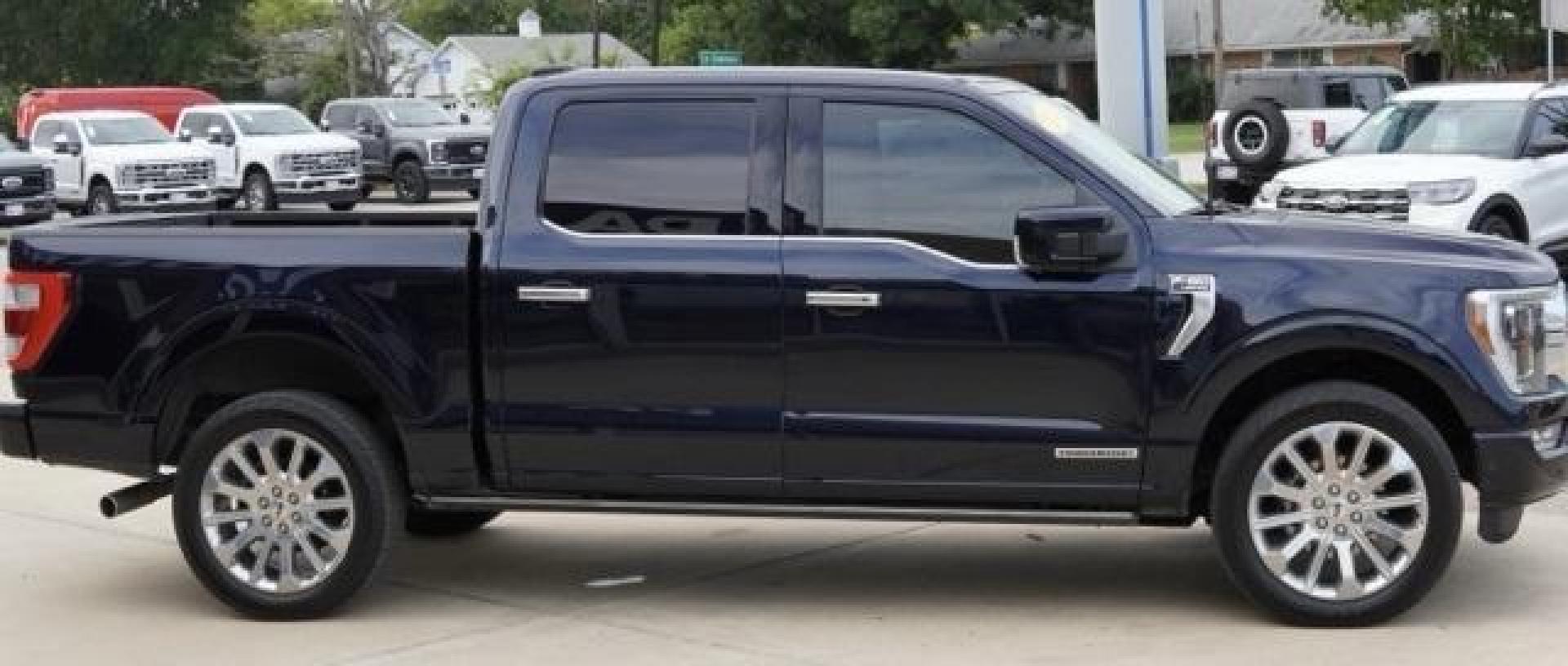 2022 Blue Metallic /Admiral Blue Ford F-150 Limited (1FTFW1ED7NF) with an 3.5L PowerBoost Full-Hybrid V6 engine, Automatic transmission, located at 1105 E Mulberry, Kaufman, TX, 75142, (972) 962-2151, 32.589550, -96.300926 - Photo#5