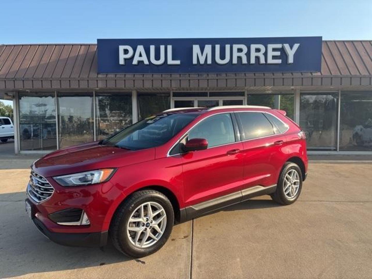 2022 Rapid Red Metallic Tinted Clearcoat /Dune Ford Edge SEL (2FMPK4J99NB) with an EcoBoost 2.0L I4 GTDi DOHC Turbocharged VCT engine, Automatic transmission, located at 1105 E Mulberry, Kaufman, TX, 75142, (972) 962-2151, 32.589550, -96.300926 - Rapid Red Metallic Tinted Clearcoat 2022 Ford Edge 4D Sport Utility SEL AWD 8-Speed Automatic EcoBoost 2.0L I4 GTDi DOHC Turbocharged VCT AWD.<br><br><br>Recent Arrival! Odometer is 20452 miles below market average! 21/28 City/Highway MPG<br><br><br>Please call Paul Murrey Ford Inc. In Kaufman Texas - Photo#0