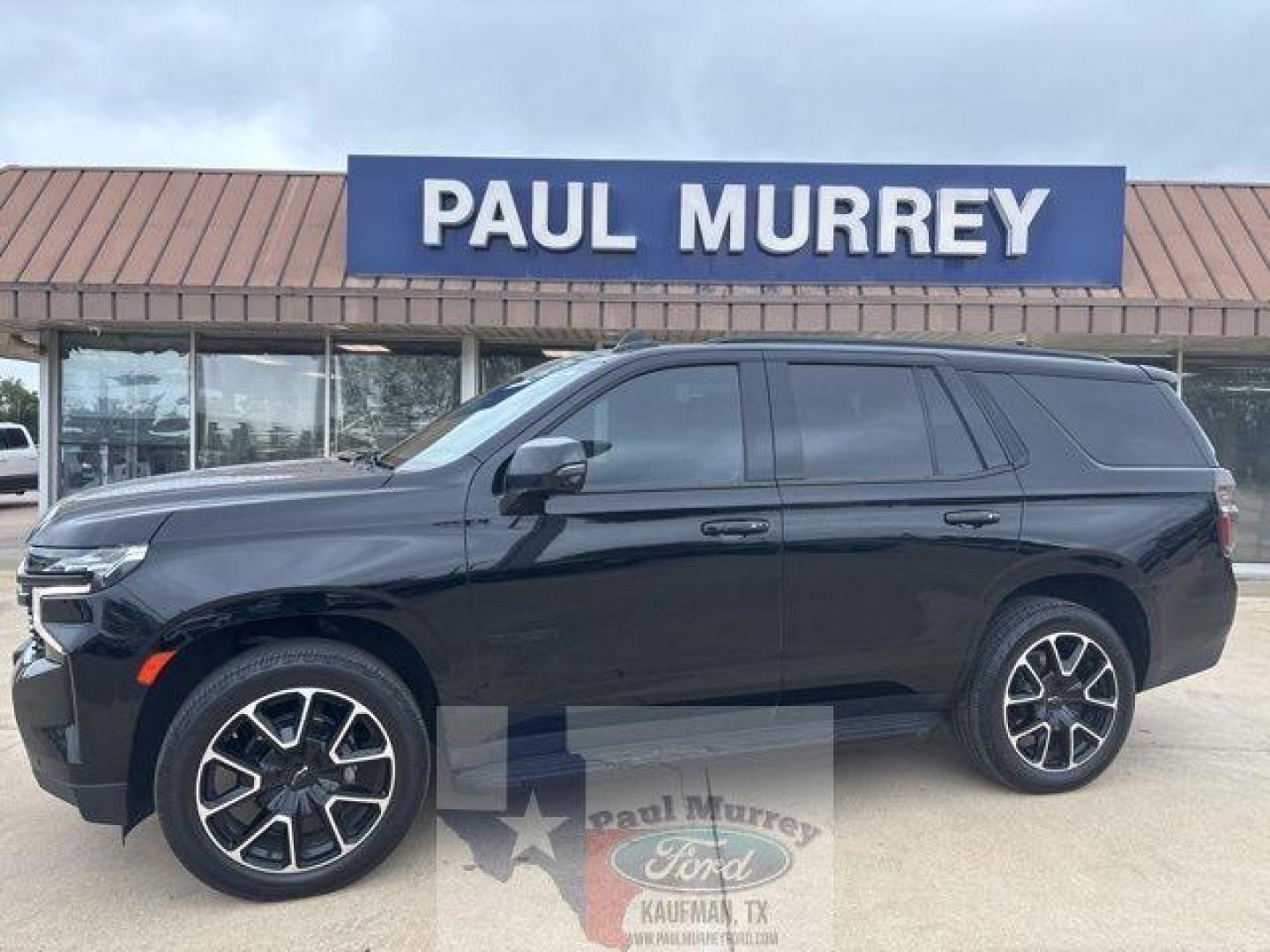 2023 Black /Jet Black/Victory Red Chevrolet Tahoe RST (1GNSKRKD4PR) with an EcoTec3 5.3L V8 engine, Automatic transmission, located at 1105 E Mulberry, Kaufman, TX, 75142, (972) 962-2151, 32.589550, -96.300926 - Black 2023 Chevrolet Tahoe 4D Sport Utility RST 4WD 10-Speed Automatic with Overdrive EcoTec3 5.3L V8 4WD, Jet Black/Victory Red Leather. Priced below KBB Fair Purchase Price!<br><br><br>Please call Paul Murrey Ford Inc. In Kaufman Texas A Family Dealership Since 1952 Serving the Dallas Fort Worth a - Photo#0