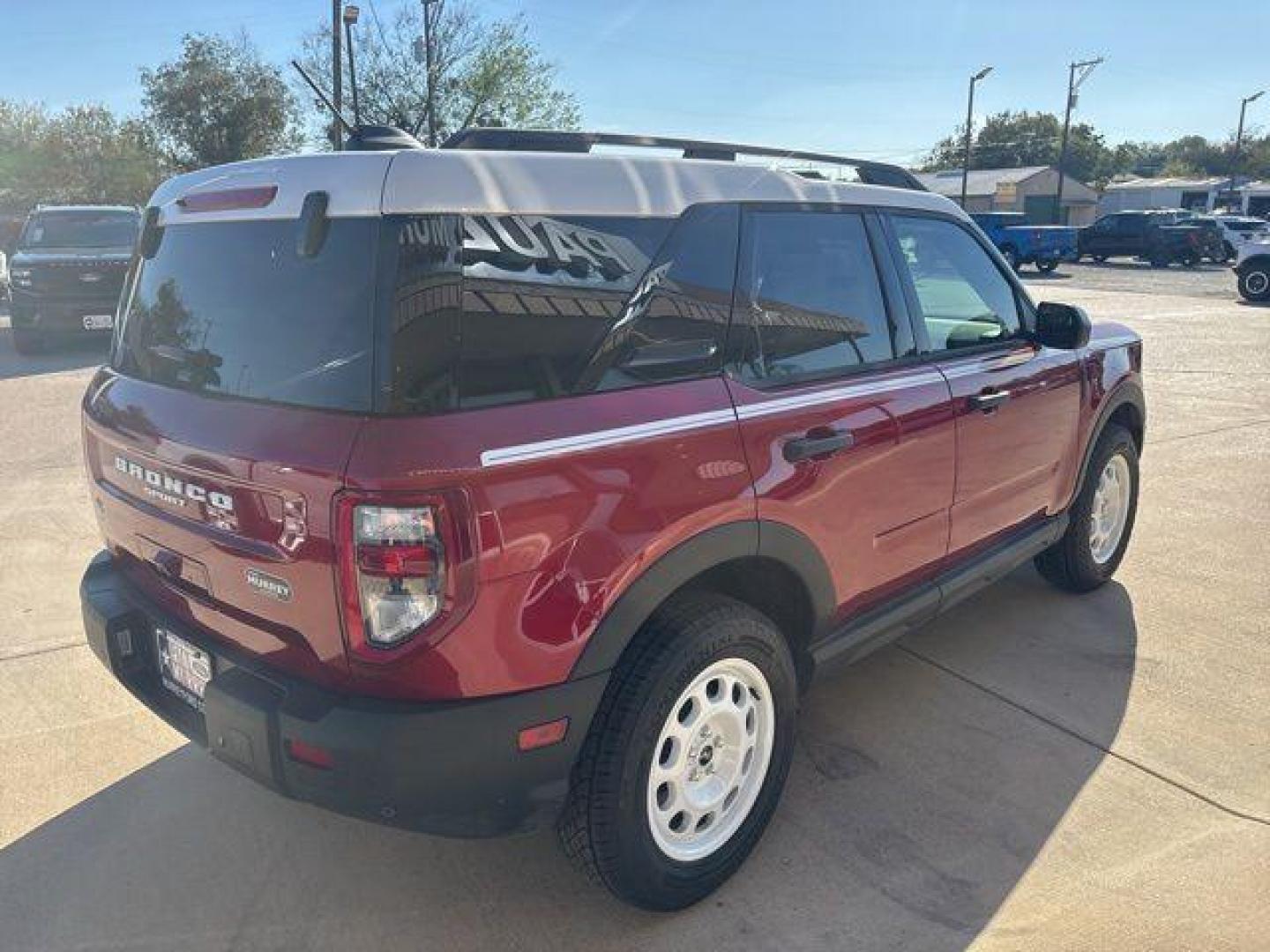 2025 Ruby Red Metallic /Navy Pier Ford Bronco Sport Heritage (3FMCR9GN9SR) with an 1.5L EcoBoost engine, Automatic transmission, located at 1105 E Mulberry, Kaufman, TX, 75142, (972) 962-2151, 32.589550, -96.300926 - $3,929 off MSRP!<br><br><br>Ruby Red Metallic Tinted Clearcoat 2025 Ford Bronco Sport 4D Sport Utility Heritage 4WD 8-Speed Automatic 1.5L EcoBoost 25/30 City/Highway MPG<br><br>25/30 City/Highway MPG Price includes: $2500 - Retail Customer Cash. Exp. 03/31/2026 - Photo#5