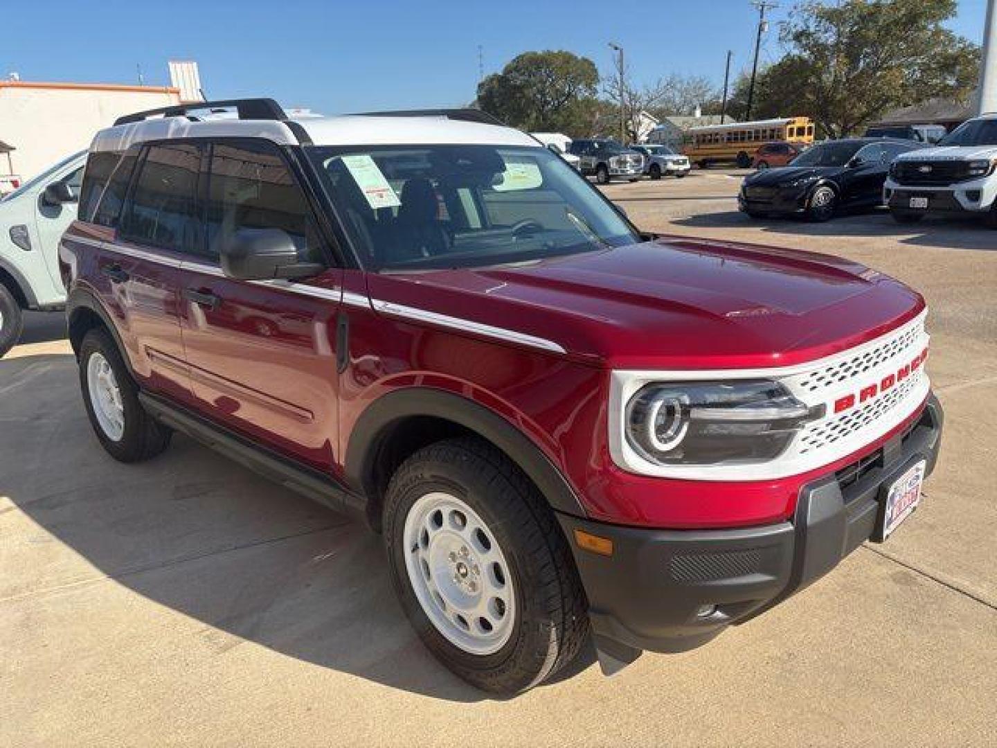 2025 Ruby Red Metallic /Navy Pier Ford Bronco Sport Heritage (3FMCR9GN9SR) with an 1.5L EcoBoost engine, Automatic transmission, located at 1105 E Mulberry, Kaufman, TX, 75142, (972) 962-2151, 32.589550, -96.300926 - $3,929 off MSRP!<br><br><br>Ruby Red Metallic Tinted Clearcoat 2025 Ford Bronco Sport 4D Sport Utility Heritage 4WD 8-Speed Automatic 1.5L EcoBoost 25/30 City/Highway MPG<br><br>25/30 City/Highway MPG Price includes: $2500 - Retail Customer Cash. Exp. 03/31/2026 - Photo#6
