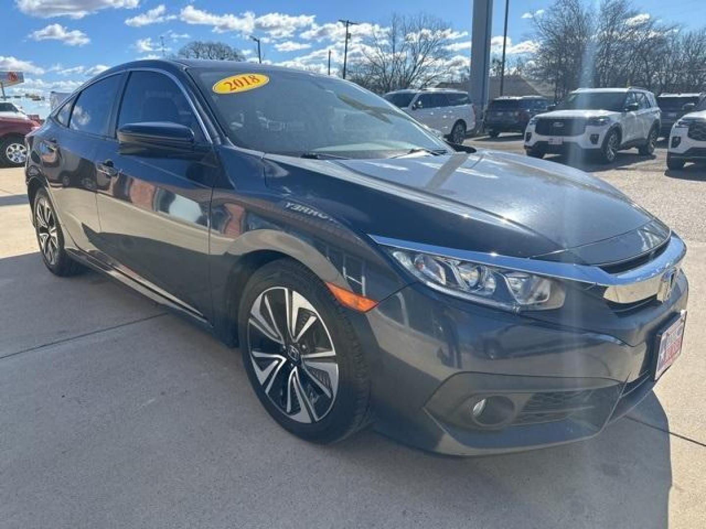 2018 Crystal Black Pearl /Black Honda Civic EX-L (JHMFC1F78JX) with an 1.5L I-4 DI DOHC Turbocharged engine, CVT transmission, located at 1105 E Mulberry, Kaufman, TX, 75142, (972) 962-2151, 32.589550, -96.300926 - Photo#5