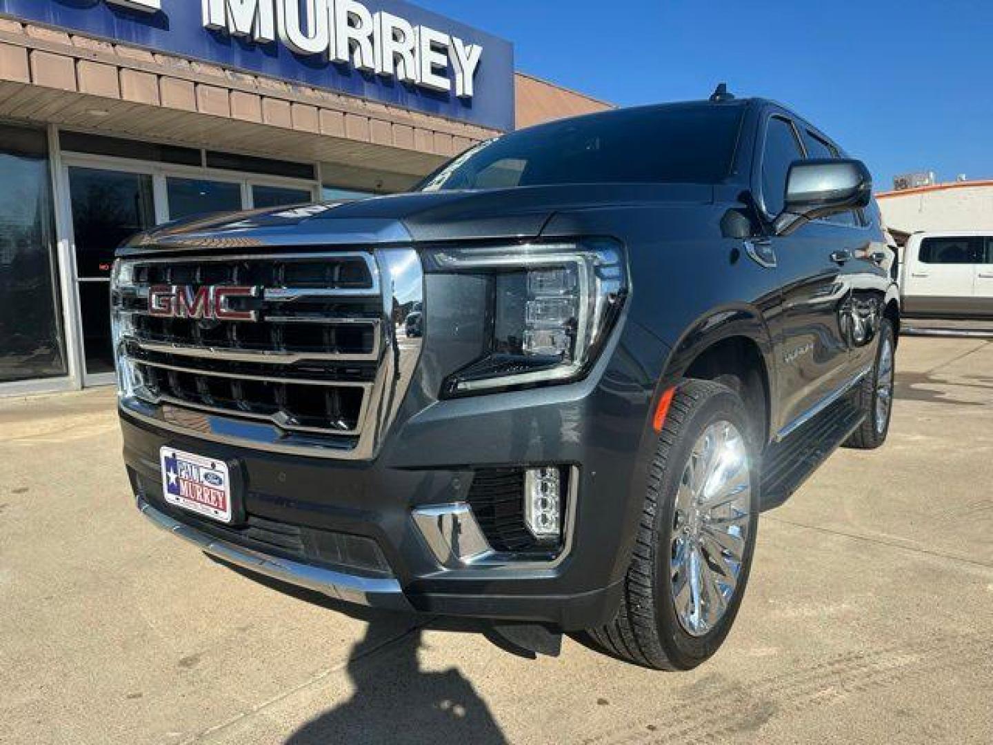 2021 Dark Sky Metallic /Jet Black GMC Yukon SLT (1GKS1BKD8MR) with an EcoTec3 5.3L V8 engine, Automatic transmission, located at 1105 E Mulberry, Kaufman, TX, 75142, (972) 962-2151, 32.589550, -96.300926 - Photo#1