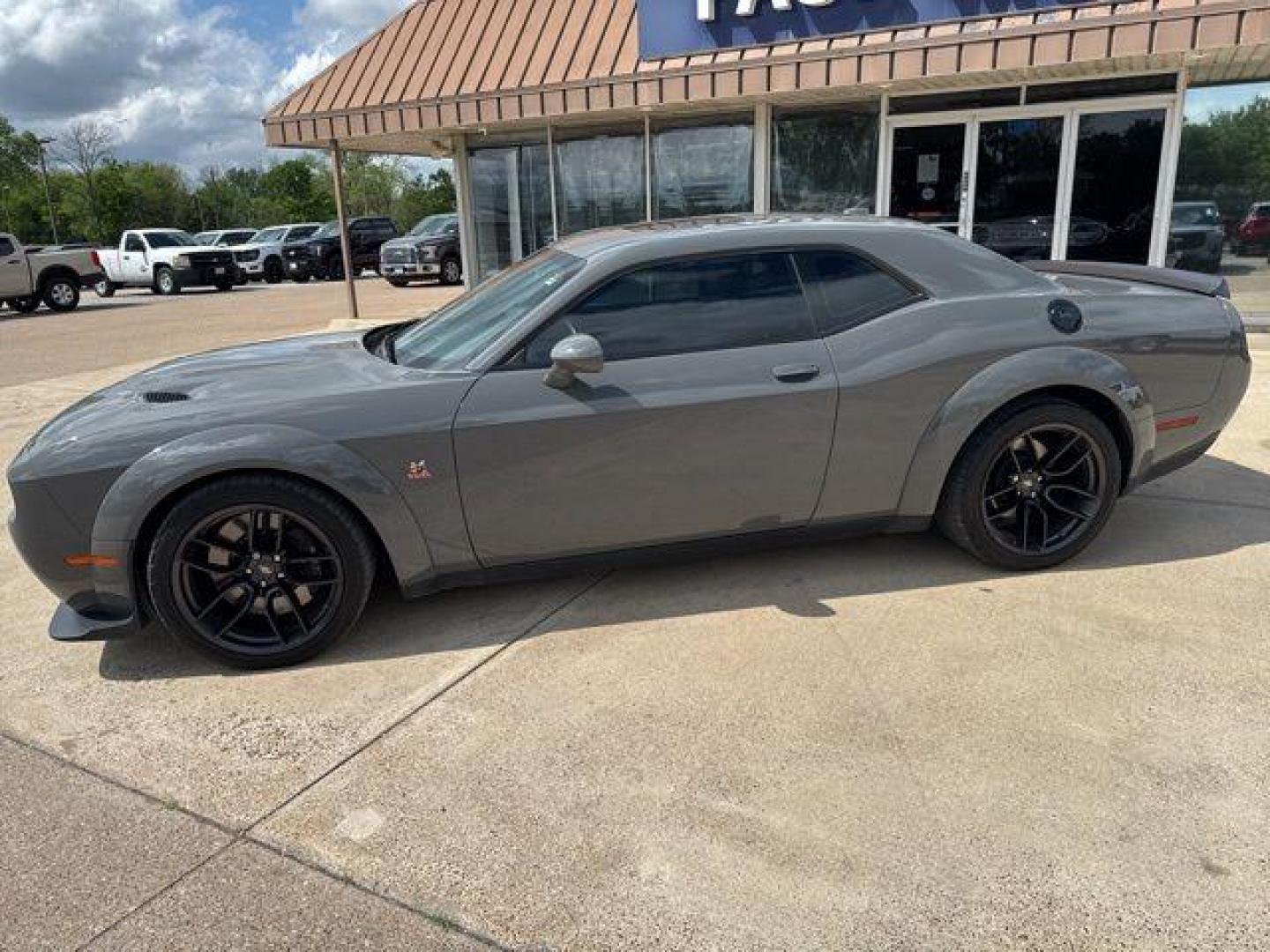 2023 Destroyer Gray Clearcoat /Black Dodge Challenger R/T Scat Pack Widebody (2C3CDZFJ4PH) with an SRT HEMI 6.4L V8 MDS engine, Automatic transmission, located at 1105 E Mulberry, Kaufman, TX, 75142, (972) 962-2151, 32.589550, -96.300926 - Destroyer Gray Clearcoat 2023 Dodge Challenger 2D Coupe R/T Scat Pack Widebody RWD 8-Speed Automatic SRT HEMI 6.4L V8 MDS Priced below KBB Fair Purchase Price!<br><br><br>Recent Arrival!<br><br><br>Please call Paul Murrey Ford Inc. In Kaufman Texas A Family Dealership Since 1952 Serving the Dallas F - Photo#2