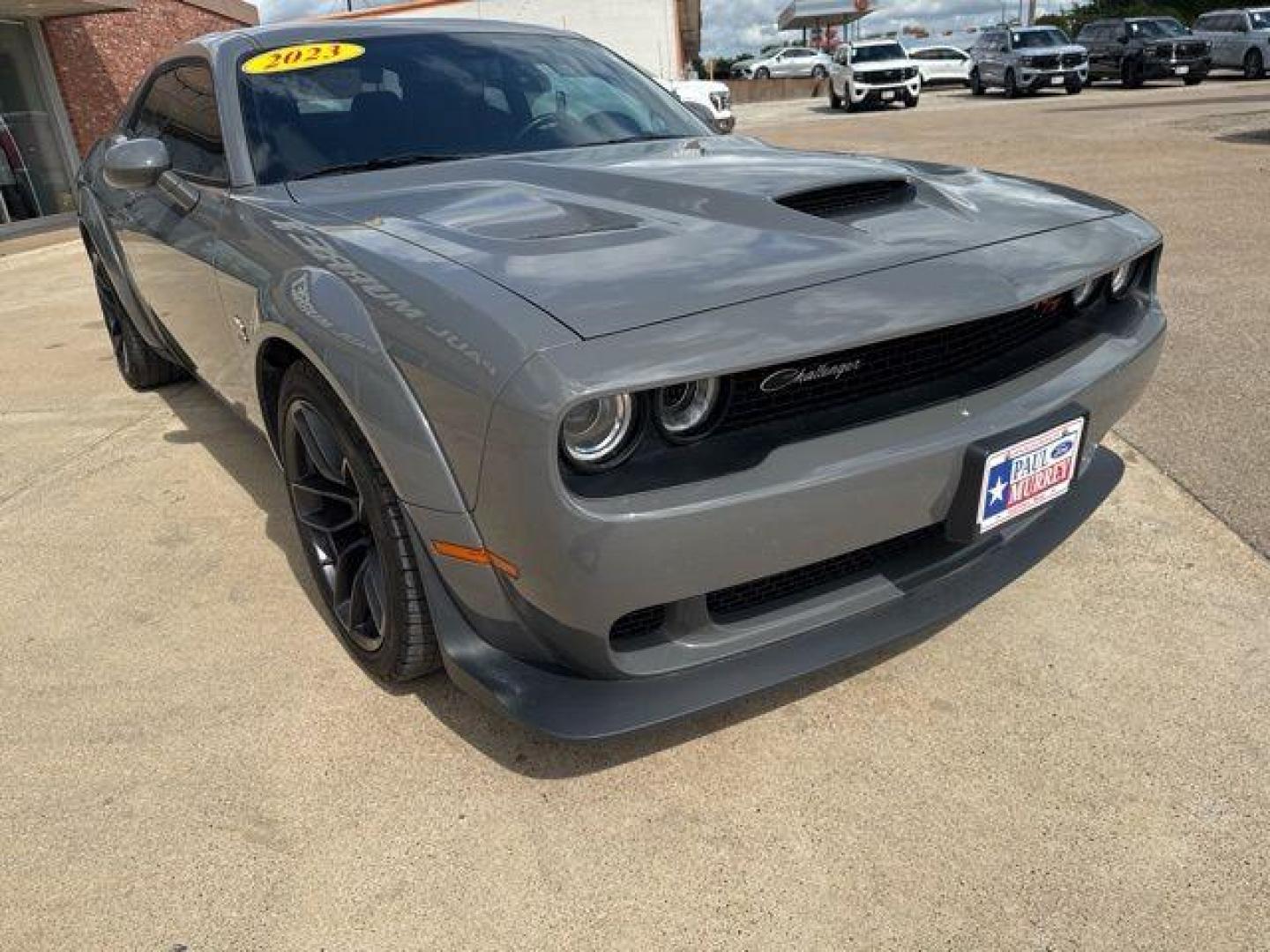 2023 Destroyer Gray Clearcoat /Black Dodge Challenger R/T Scat Pack Widebody (2C3CDZFJ4PH) with an SRT HEMI 6.4L V8 MDS engine, Automatic transmission, located at 1105 E Mulberry, Kaufman, TX, 75142, (972) 962-2151, 32.589550, -96.300926 - Destroyer Gray Clearcoat 2023 Dodge Challenger 2D Coupe R/T Scat Pack Widebody RWD 8-Speed Automatic SRT HEMI 6.4L V8 MDS Priced below KBB Fair Purchase Price!<br><br><br>Recent Arrival!<br><br><br>Please call Paul Murrey Ford Inc. In Kaufman Texas A Family Dealership Since 1952 Serving the Dallas F - Photo#35
